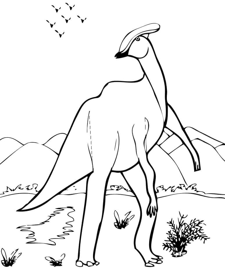 Tô màu Khủng Long Parasaurolophus