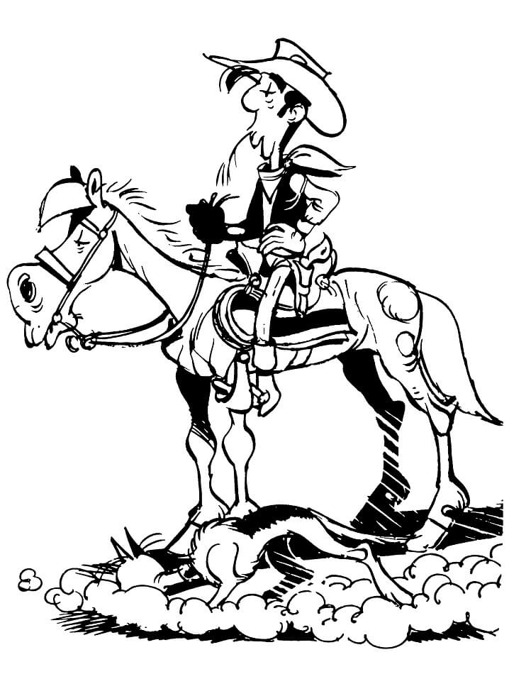 Tô màu Lucky Luke Cưỡi Ngựa