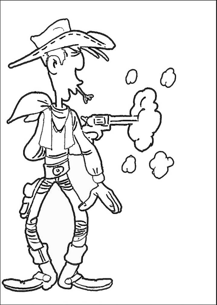 Tô màu Lucky Luke Đang Bắn Súng