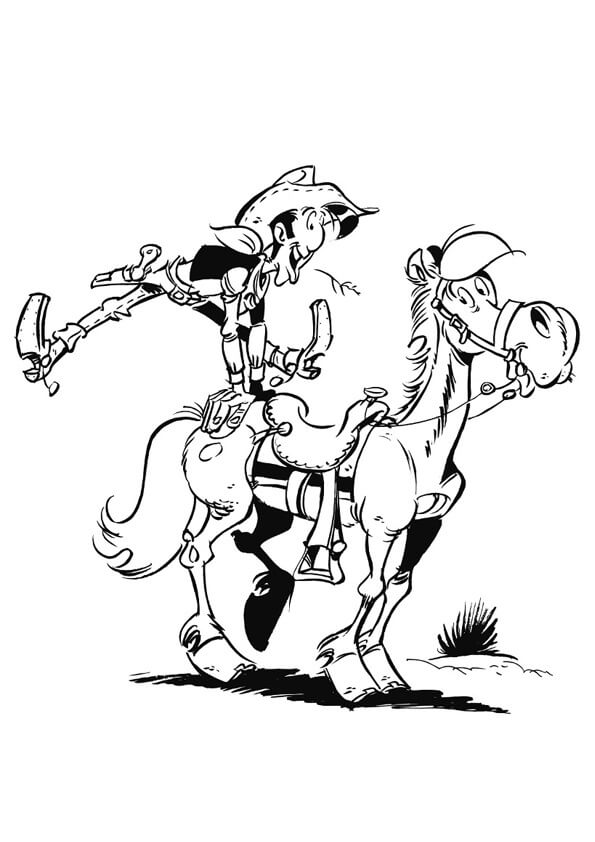 Tô màu Lucky Luke Vui Vẻ và Chú Ngựa