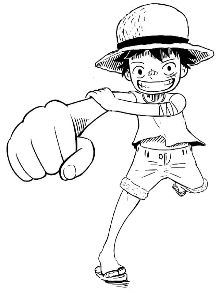 Tô màu Luffy Cười Vui vẻ