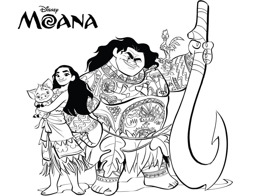 Tô màu Maui và Moana