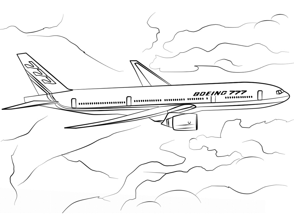 Tô màu máy bay boeing 777-200