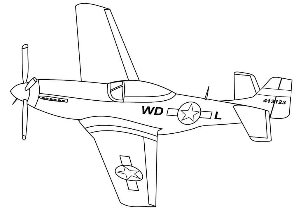 Tô màu Máy Bay Chiến Đấu P-51 Mustang