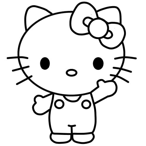 Tô màu Mèo Hello Kitty Thân Thiện