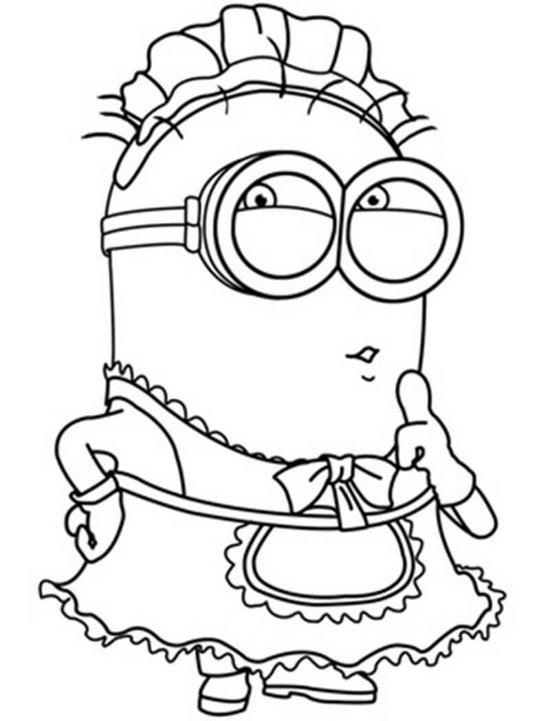 Tô màu Minion Kevin Hầu Gái