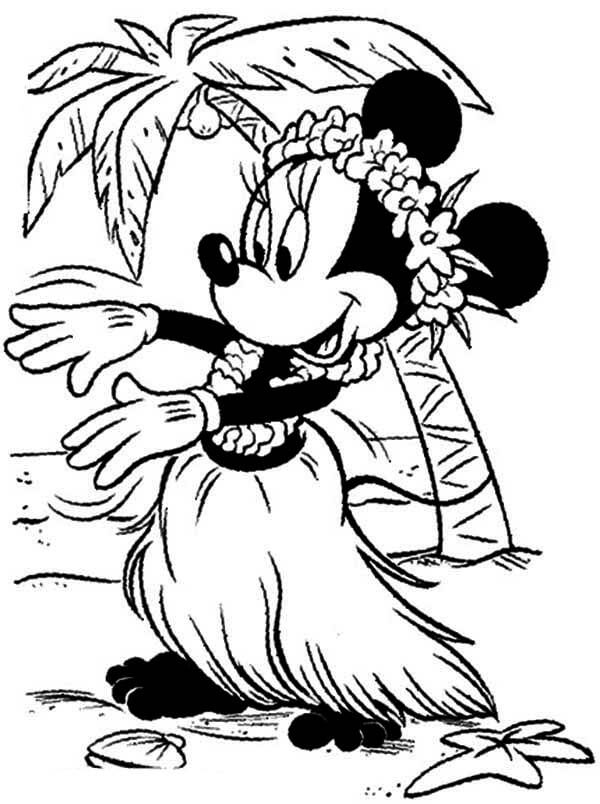 Tô màu Minnie Nhảy Hula