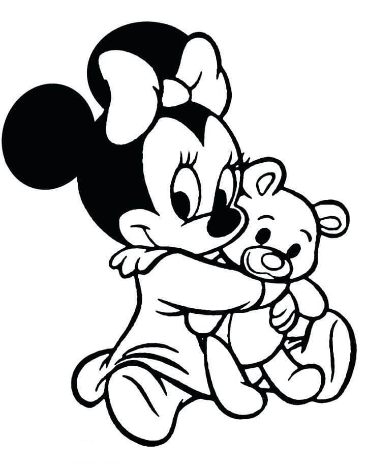 Tô màu Minnie và Gấu Bông