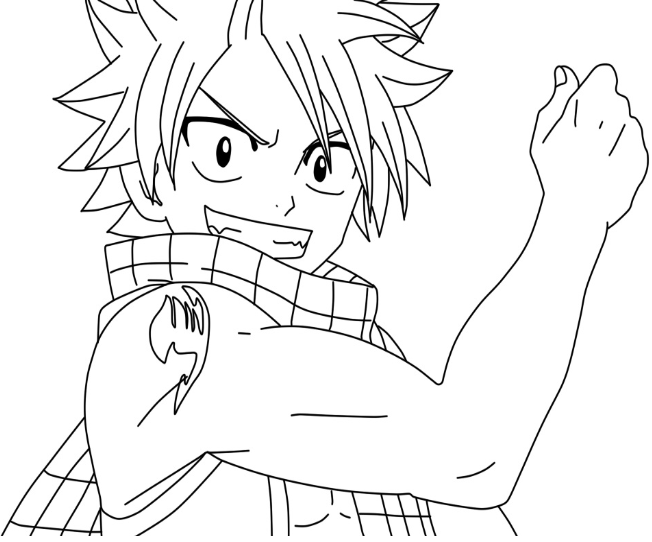 Tô màu natsu dragneel vui vẻ