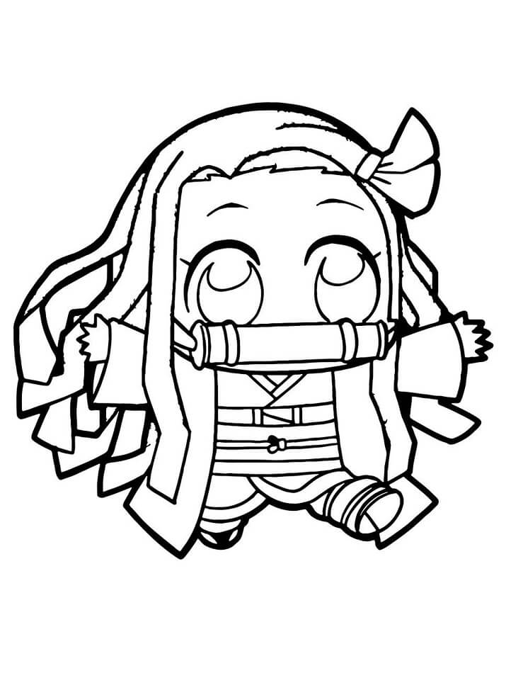 Tô màu Nezuko Chibi