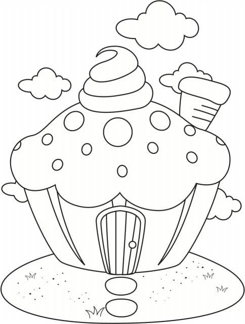 Tô màu Ngôi Nhà Bánh Cupcake