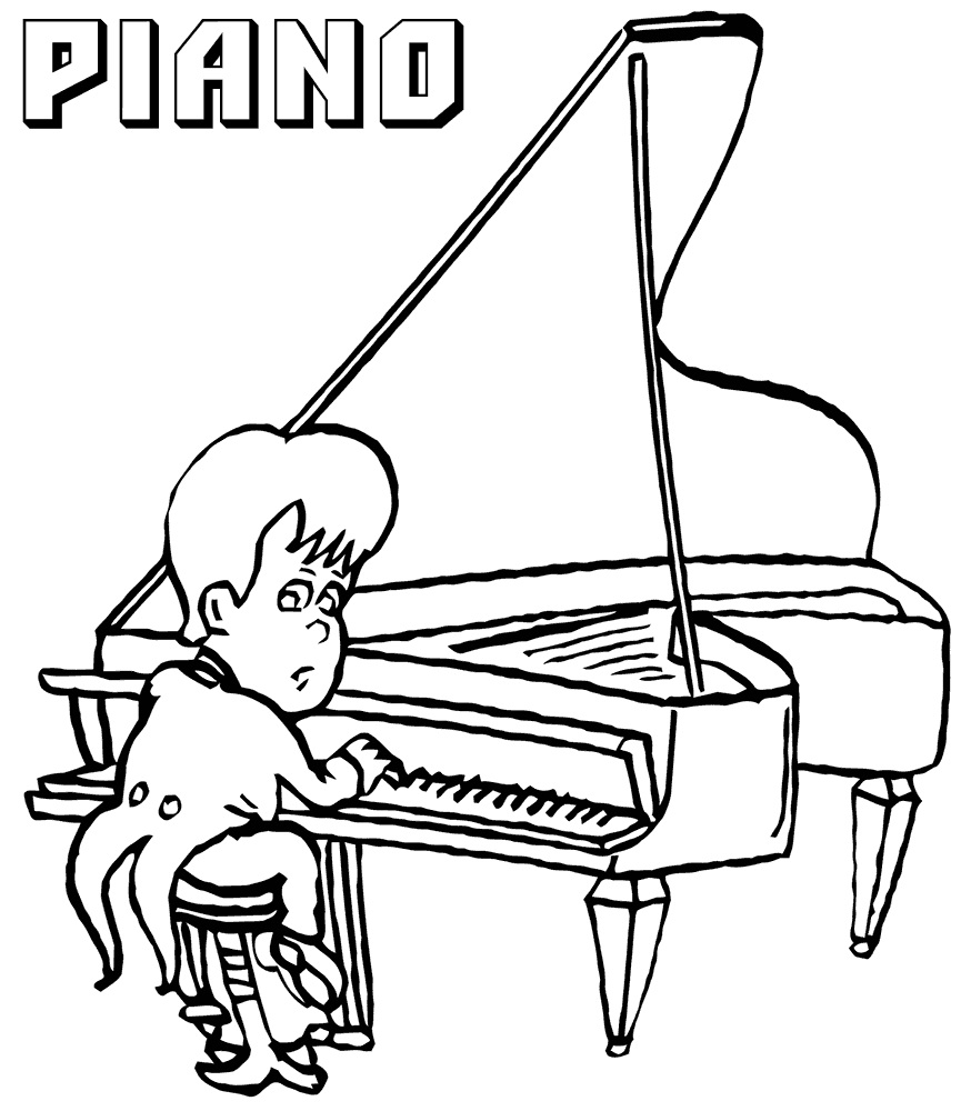 Tô màu nhạc công chơi đàn piano