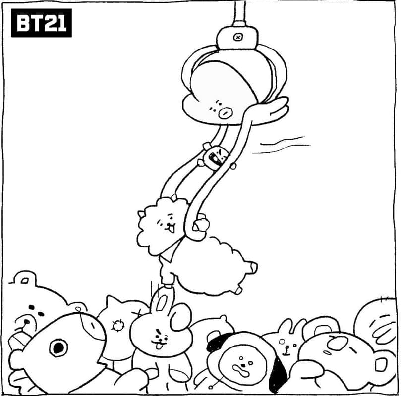 Tô màu Nhân Vật BT21 Cute