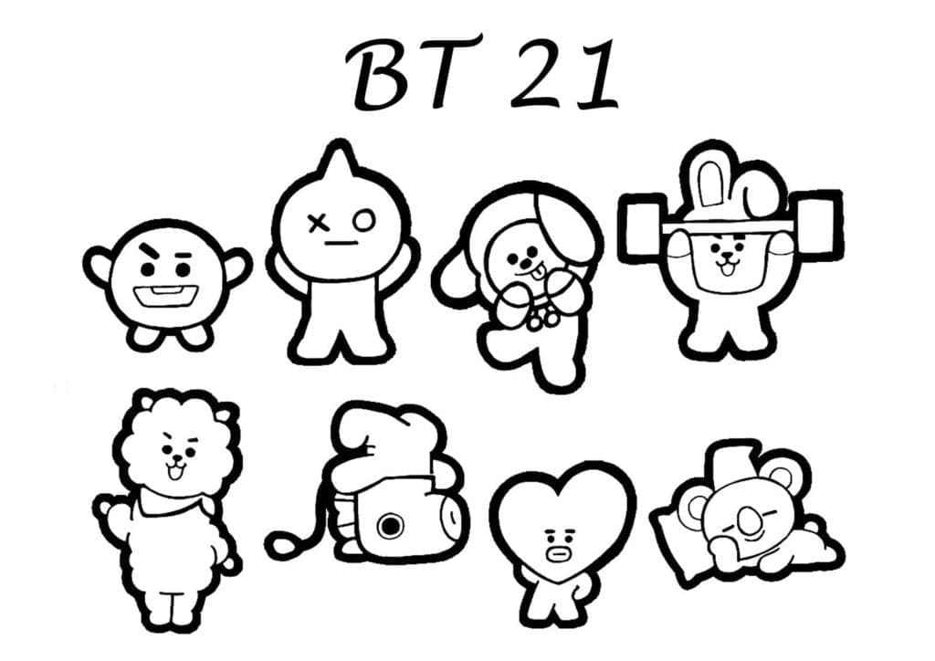 Tô màu Nhân Vật BT21 Dễ Thương