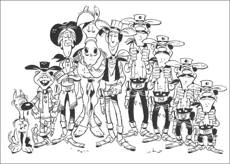 Tô màu Nhân Vật Trong Lucky Luke