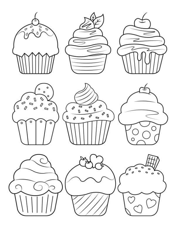 Bánh Cupcake Vẽ Tay Cho Sách Tô Màu Cho Người Lớn Hình minh họa Sẵn có -  Tải xuống Hình ảnh Ngay bây giờ - Cupcake, Tô màu, Biểu tượng - Đồ