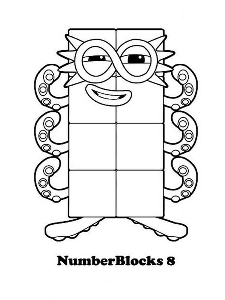 Tô màu Number Block 8