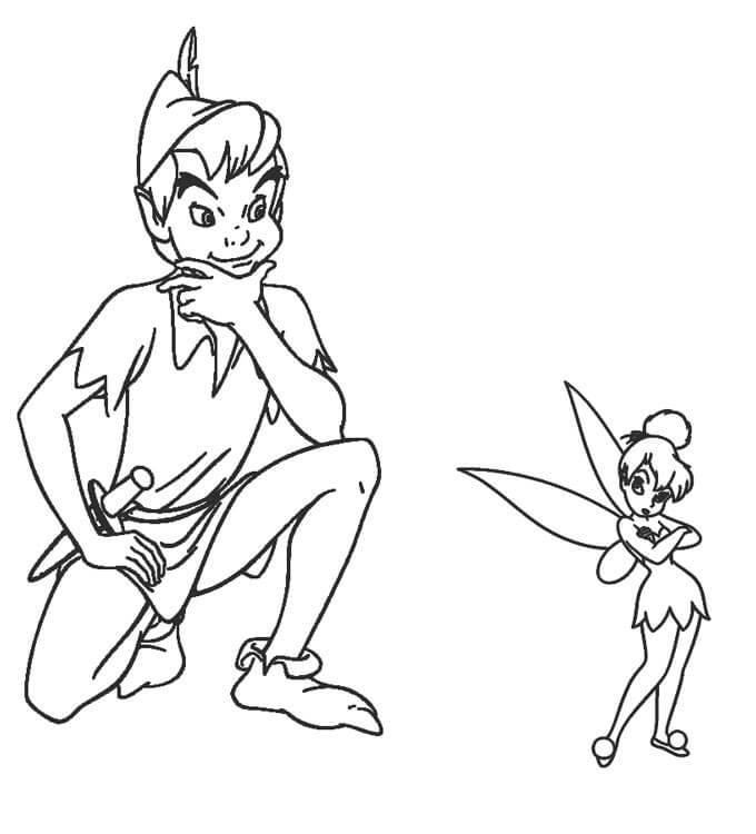 Tô màu Peter Pan và Tinkerbell