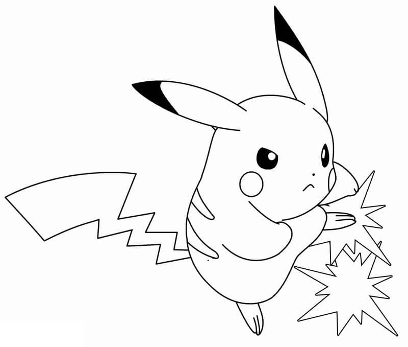 Tô màu Pikachu Tức Giận