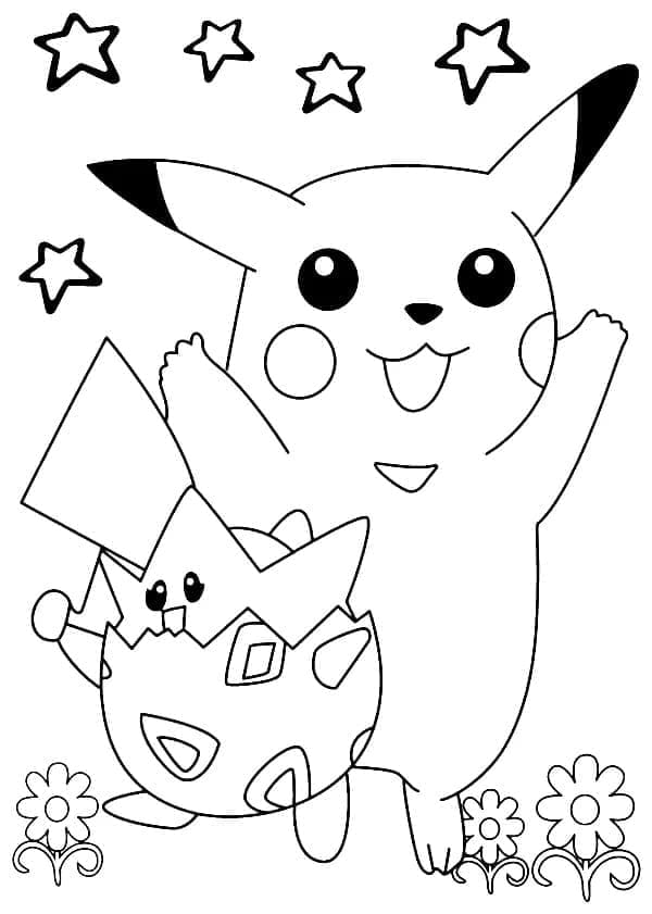 Tô màu Pikachu và Togepi