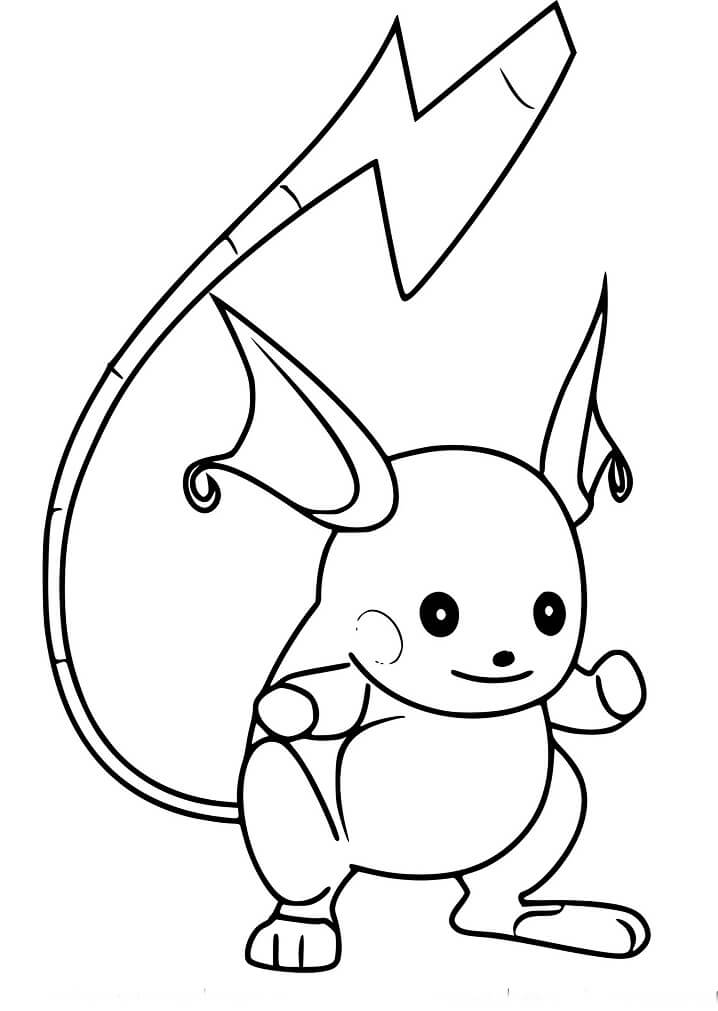 Tô màu Pokemon Raichu Mỉm Cười