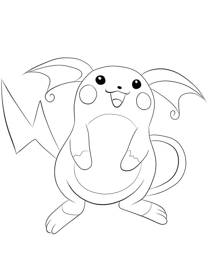 Tô màu Pokemon Raichu Vui Vẻ