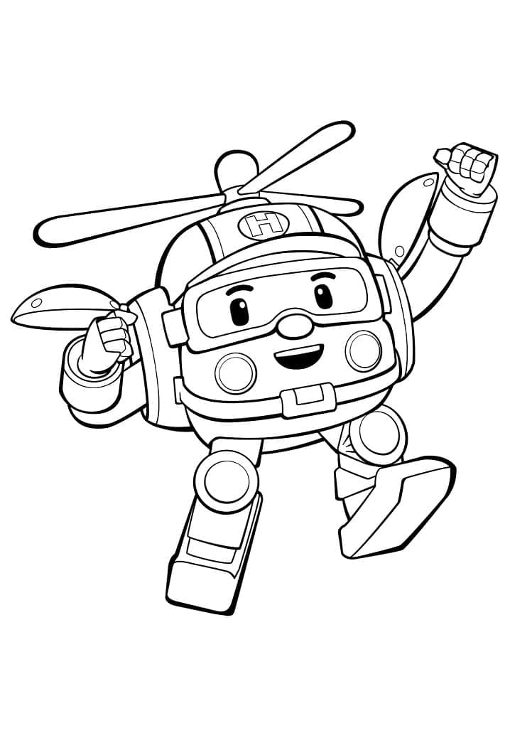 Tô màu Robocar Poli Helly