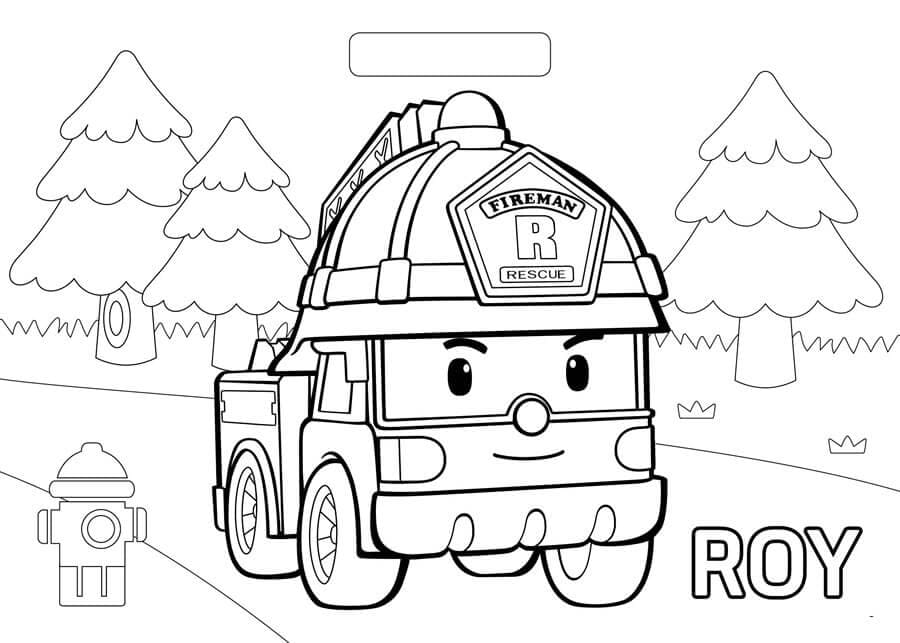 Tô màu Robocar Poli Roy