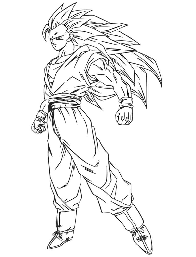 Tô màu Son Goku Siêu Saiyan 3