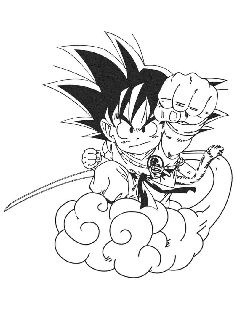 Tô màu Son Goku Trên Cân Đẩu Vân