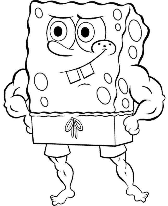 Tô màu spongebob cơ bắp