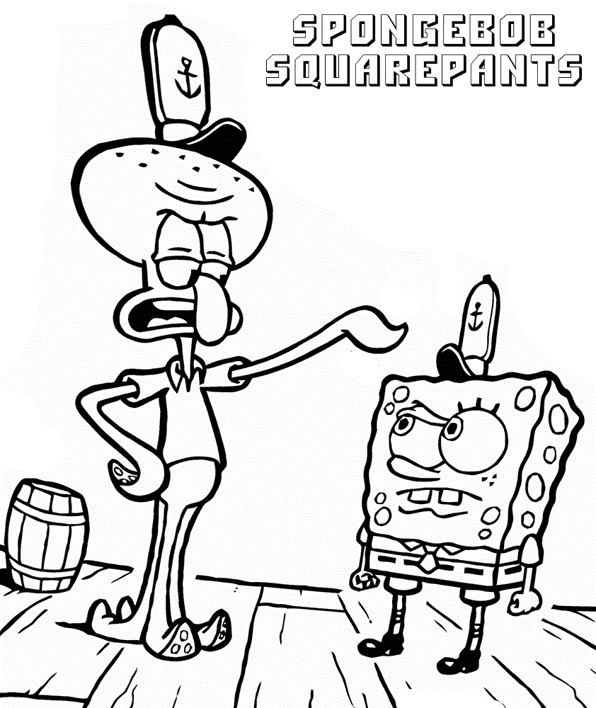 Tô màu squidward và spongebob