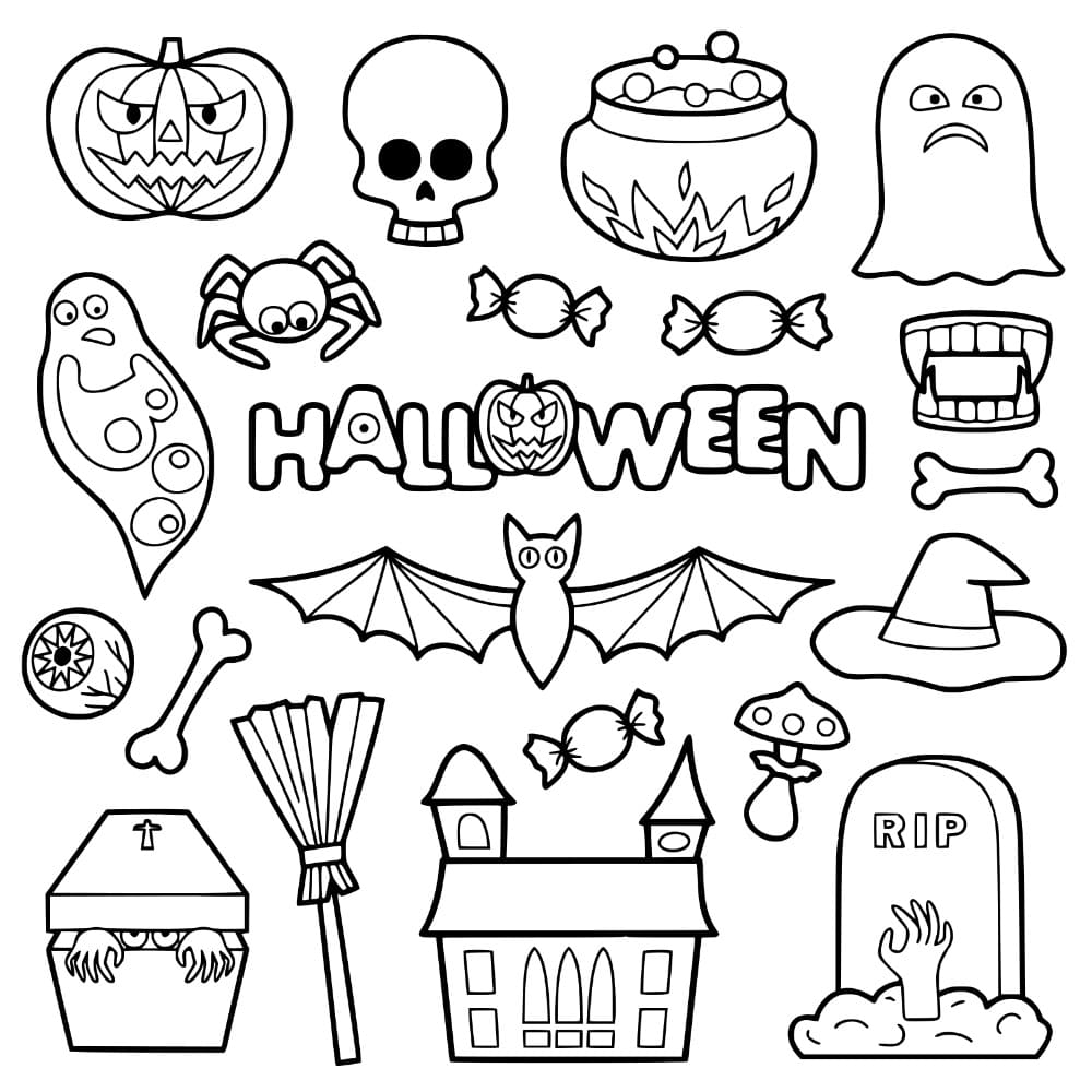 Tô màu Sticker Ngày Lễ Halloween