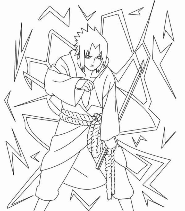 Sasuke Uchiha Naruto Uzumaki Line vẽ phác họa, naruto, góc, phim hoạt hình  png | PNGEgg