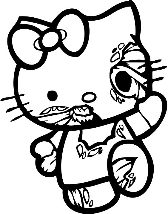 Tô màu thây ma hello kitty