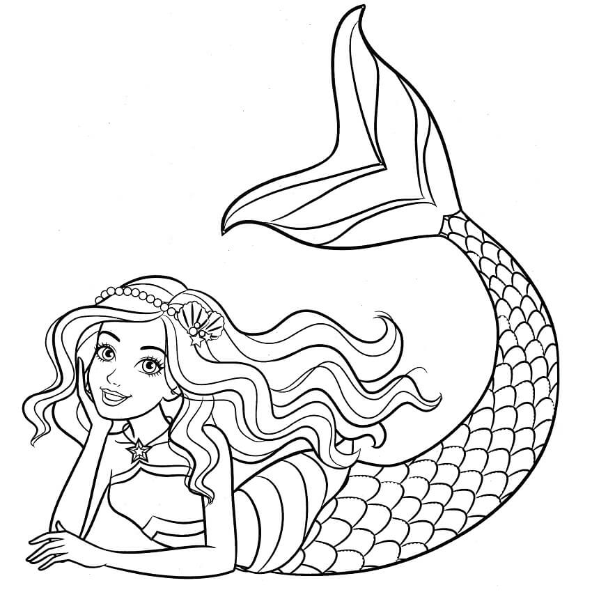 Tranh tô màu công chúa Ariel nàng tiên cá của biển cả đẹp nhất