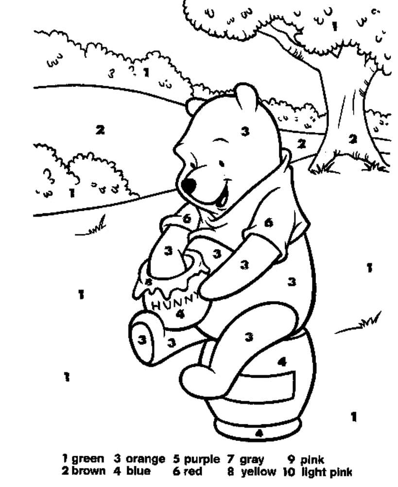 Tô màu Tô Màu Theo Số Gấu Pooh