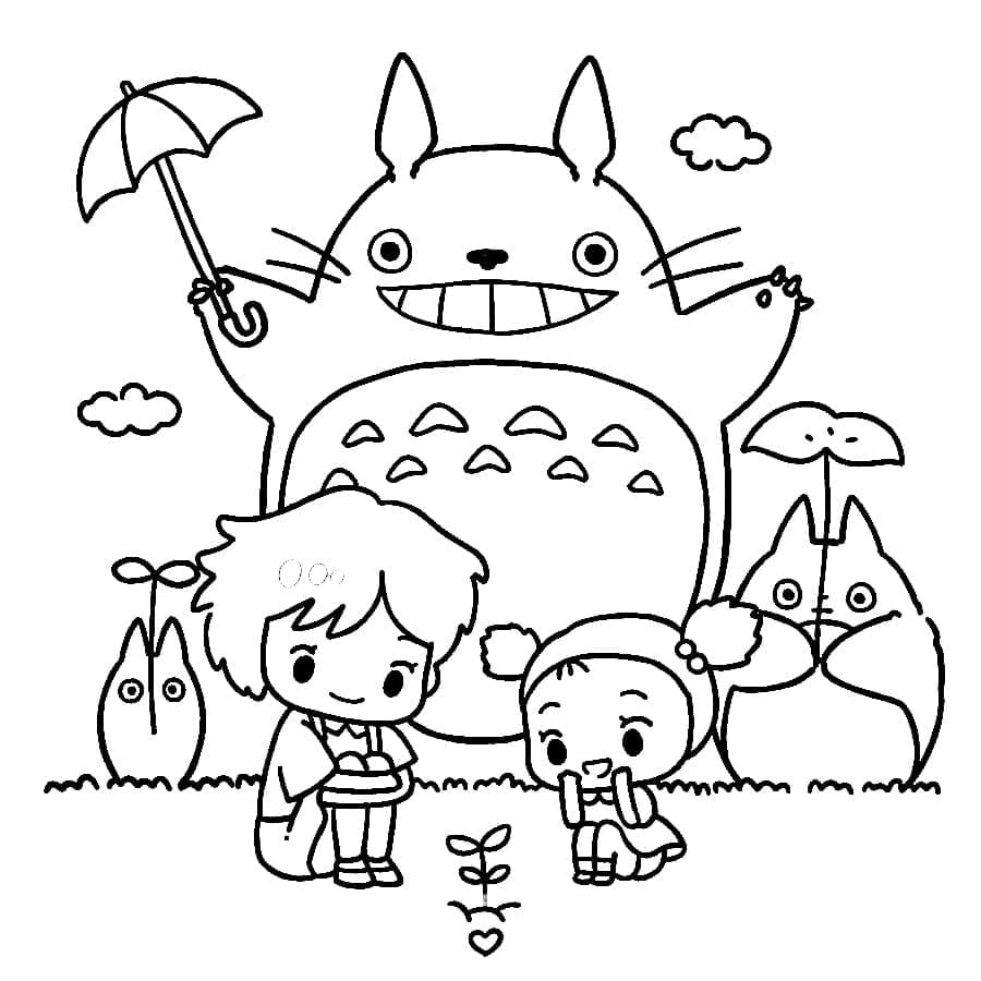 Tô màu Totoro vui Vẻ