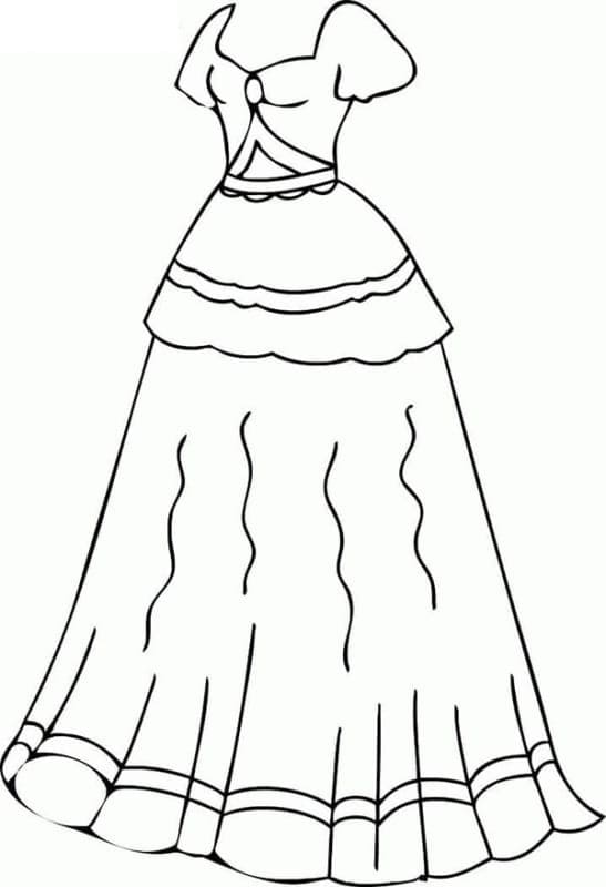 Vẽ váy công chúa đơn giản và tô màu cho bé | Dạy bé vẽ | Dạy bé tô màu |  Gaun Putri Halaman Mewarnai - YouTube