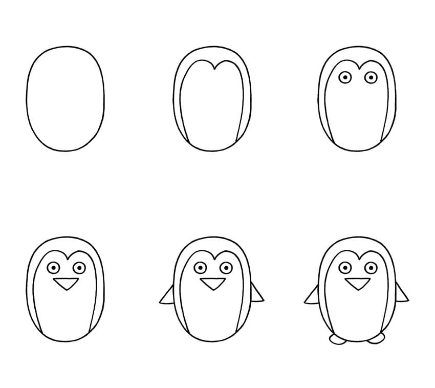 Vẽ 10 từ chim cánh cụt để tô màu