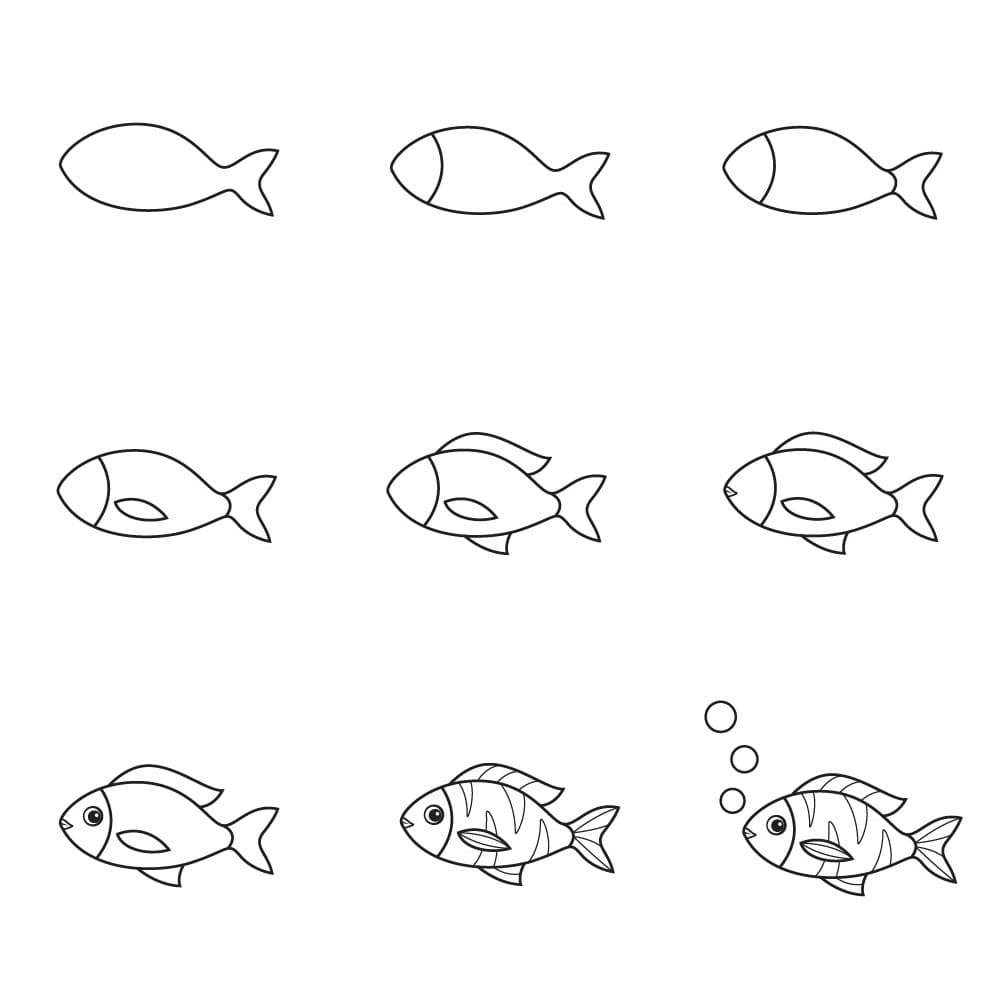 Tranh tô màu các loài cá đẹp đơn giản đến nâng cao cho bé tập tô - Xetreem