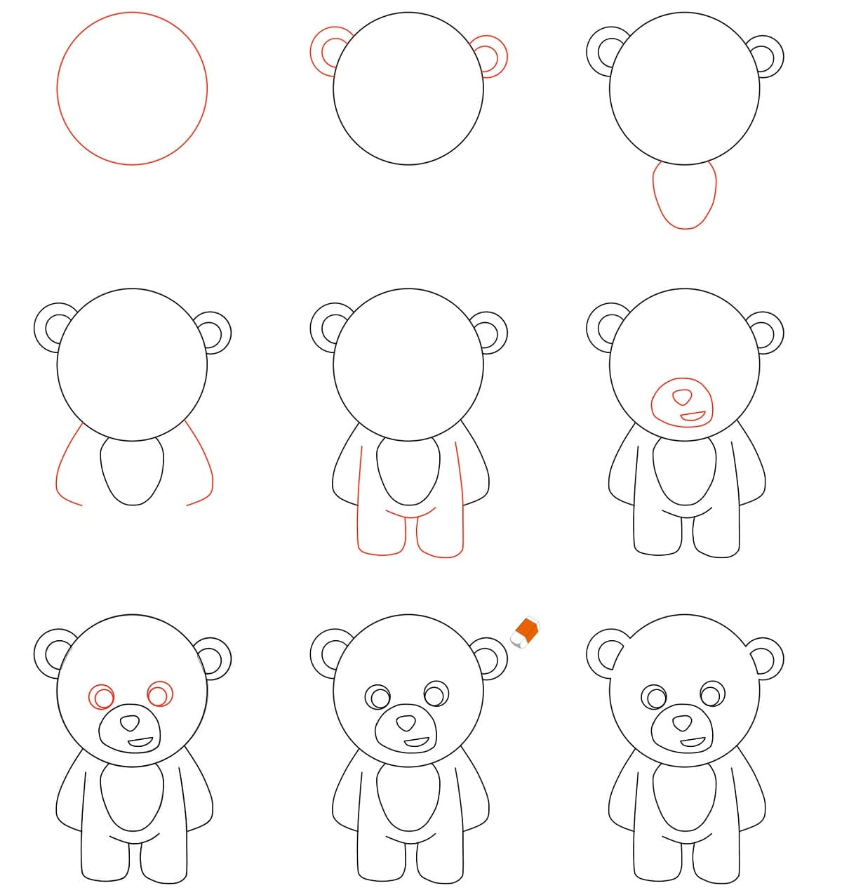 Con Gấu Con Hướng Dẫn Vẽ Đơn Giản - How To Draw Bear Cute With Heart - HD  Vẽ Channel - YouTube