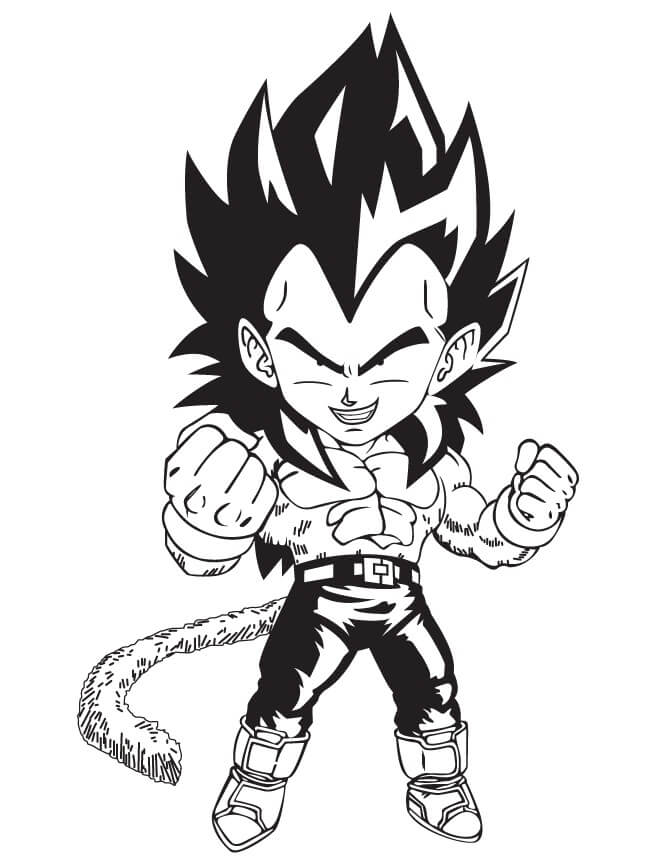 Tô màu Vegeta saiyan 4 chibi