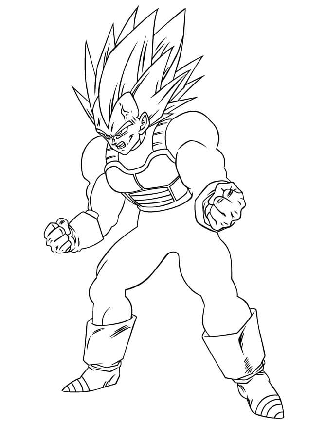 Tô màu Vegeta Tức Giận