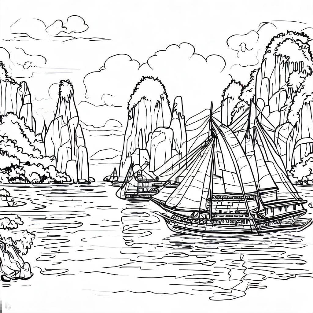 Tranh tô màu tàu thuyền đẹp nhất dành tặng cho bé - Blog Lương Ngọc Anh |  Boat drawing, Coloring pages for kids, Coloring for kids