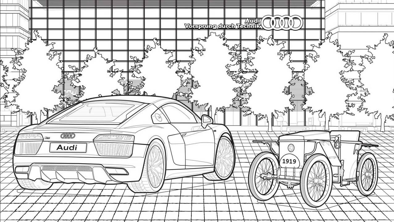 Tô màu Xe Audi Đời Mới và Cũ