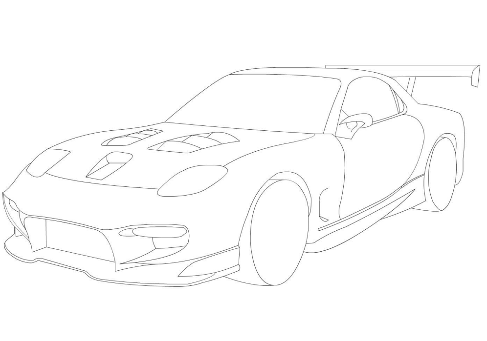 Tô màu xe hơi mazda rx-7