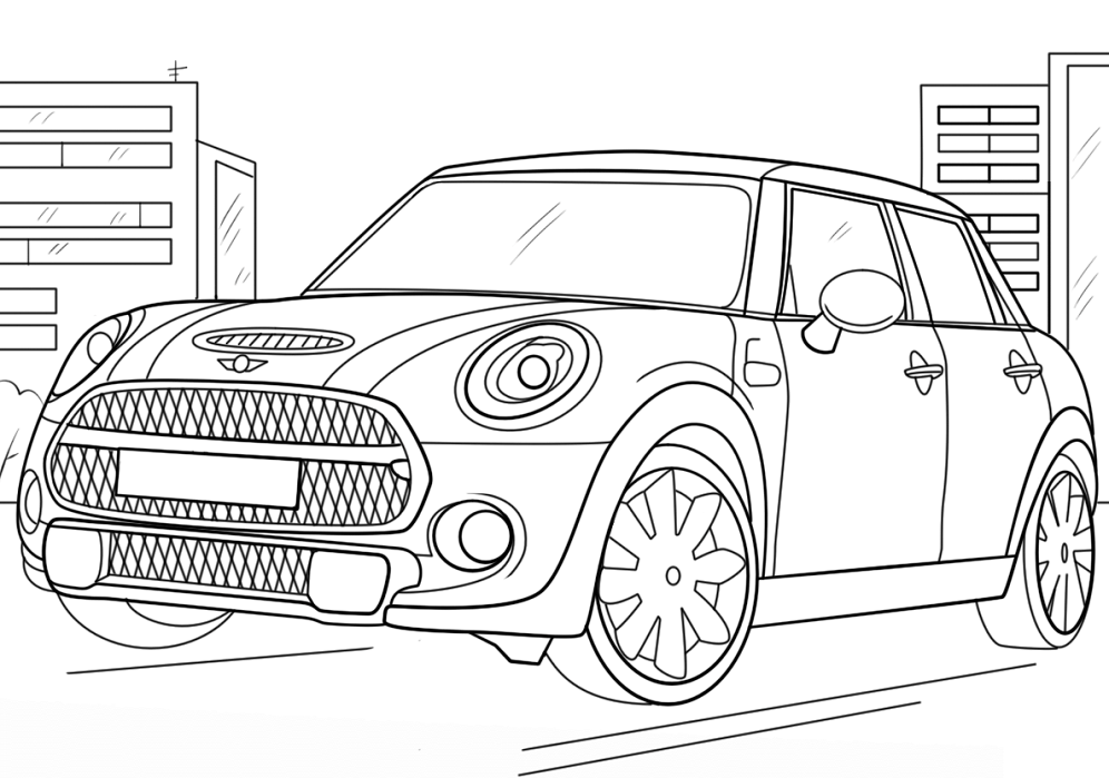 Tô màu xe hơi mini cooper