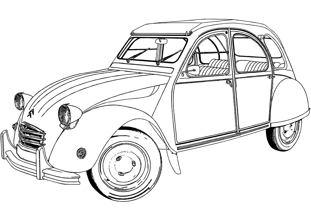 Tô màu xe ô tô citroen 2cv