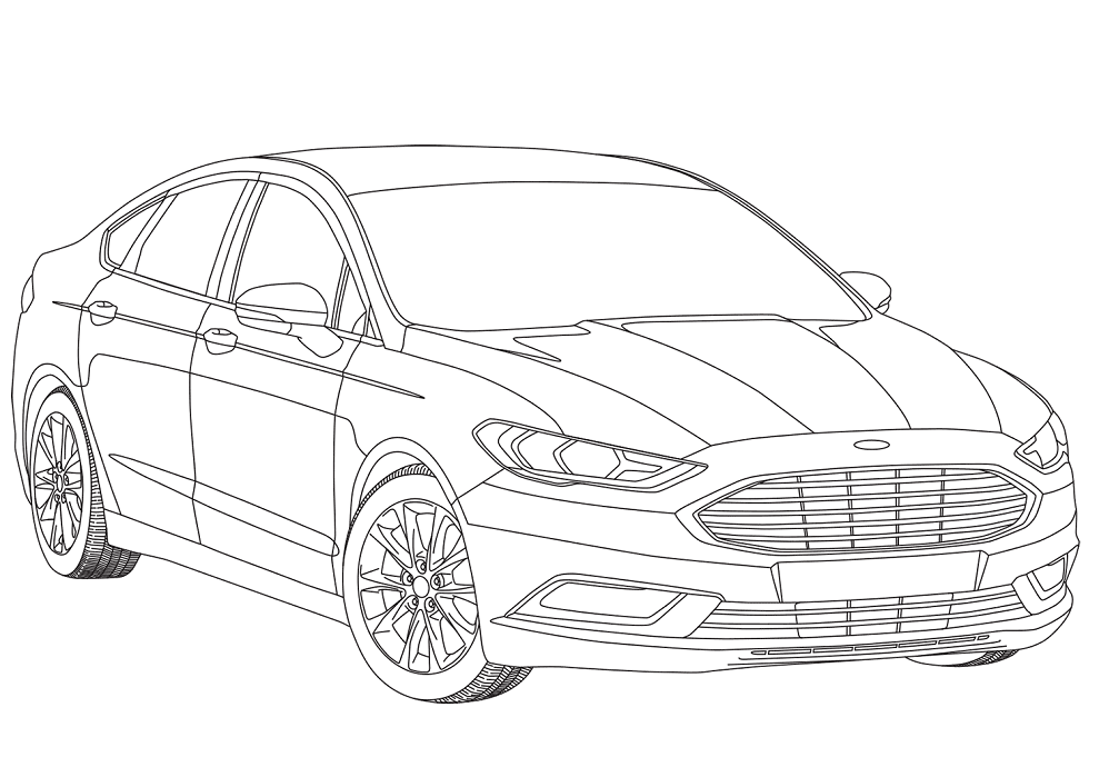 Tô màu xe ô tô ford mondeo mk v